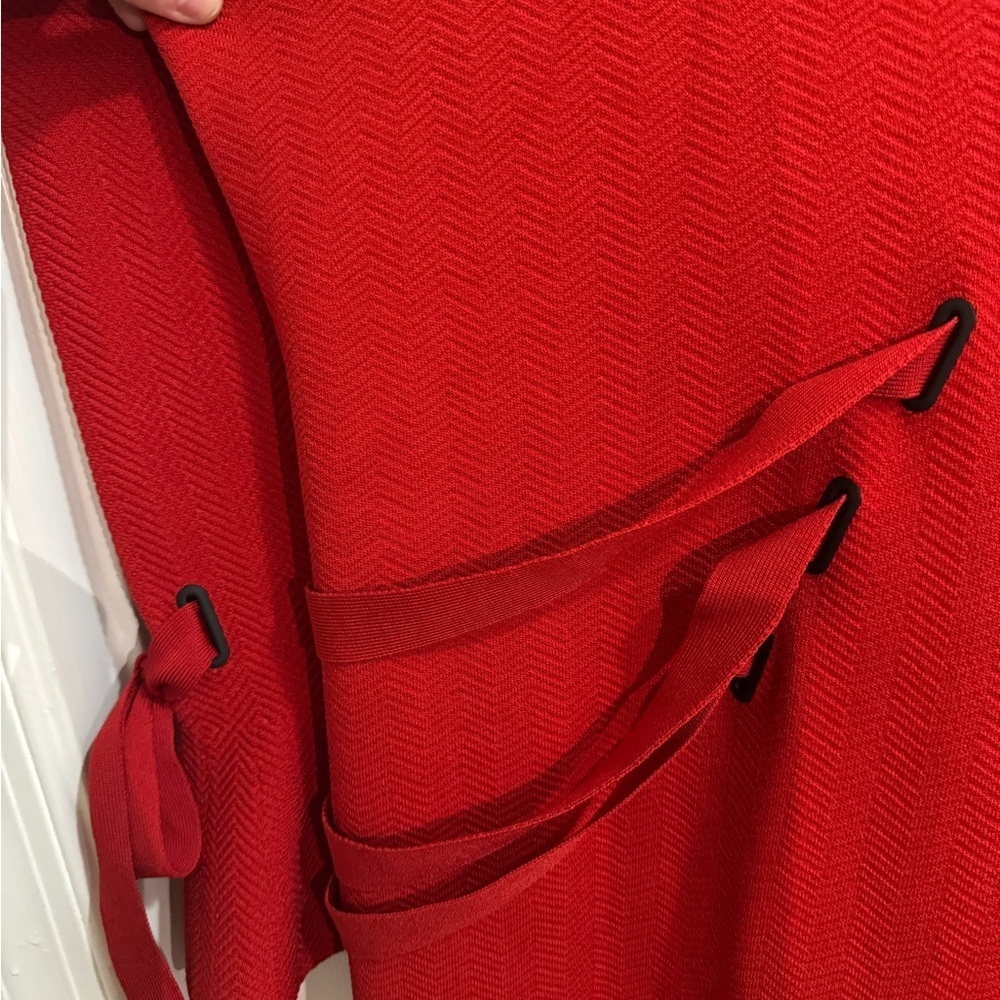 Jonathan Simkhai Vibrant Red Long Sleeve Dress Elegant Holiday - Picture 2 of 10